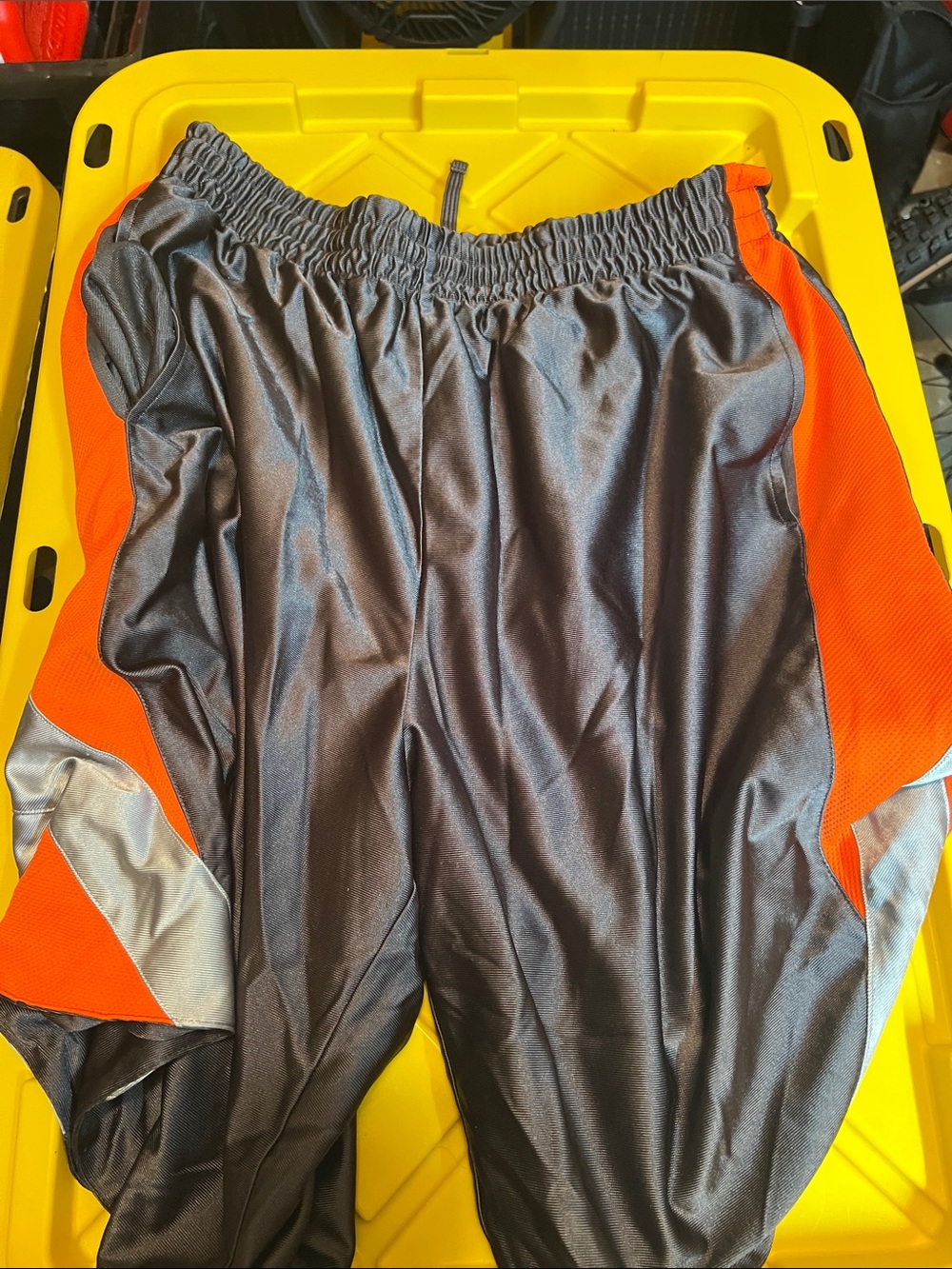 Athletic Shorts with Orange Accent